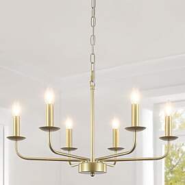 WTUOING Kronleuchter Gold 6 Flammig Vintage