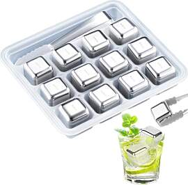 WUBAYI 12 Pack Wiederverwendbare Eiswürfel - 304