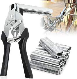 Wurstclipper Zange, Zaunzange mit 600 M-Clips, Hog 