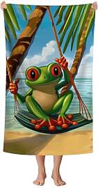 WZOMT Mikrofaser-Strandtuch, Frosch, übergroß,