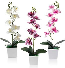 Xbessc Orchideen Künstlich 3 Stück Künstliche