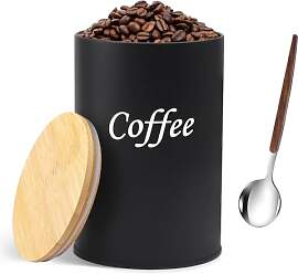 XHNKEG Kaffeedose Luftdicht, 500ML Schwarz