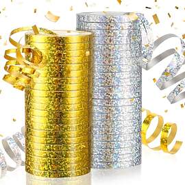 Xialvyu 24 Rollen Luftschlangen, 10m Metallic Gold 