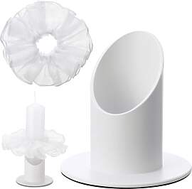 Xialvyu Kerzenständer Kommunionkerze 4cm,Weiß