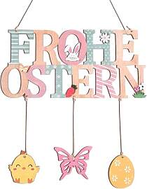 Xialvyu Türschild Frohe Ostern, Holz Dekoschild