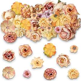 XIAOGUA 20 Stück Künstliche Blumenköpfe 3–5cm 