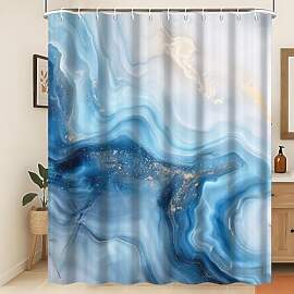 Xiaoterna Marmor Duschvorhang Blauer Marmor