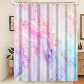 Xiaoterna Marmor Duschvorhang Bunt Blau Rosa Lila