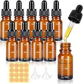 Xishoyen 10 Stück Pipettenflasche 10ml, Brown