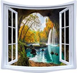 XIUYINHS Wandteppich, Motiv: Naturwald,