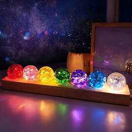 XJJAUGKLY Kristallkugel Nachtlicht 7 Farben, 3D