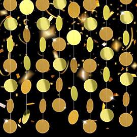 XLIUAX 5 Stück Girlande Gold, 4m Glitzer Gold