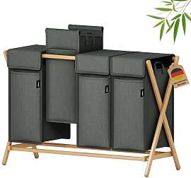 XMHome Faltbarer Wäschekorb 148L mit 3