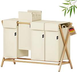 XMHome Faltbarer Wäschekorb 198L mit 4