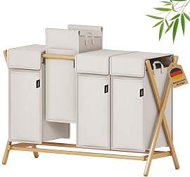 XMHome Faltbarer Wäschekorb 198L mit 4