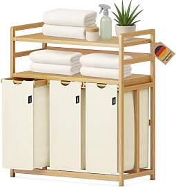 XMHome Wäschesammler 3 fächer 148 Liter aus