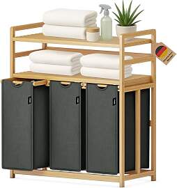 XMHome Wäschesammler 3 fächer 148 Liter aus