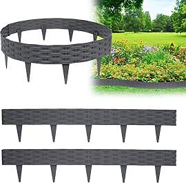 XMTECH 5m Rasenkante Beeteinfassung Gartenpalisade 