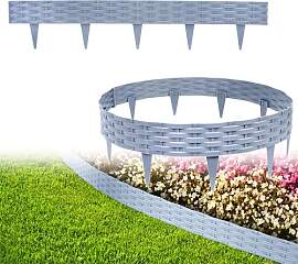 XMTECH 5m Rasenkante Beeteinfassung Gartenpalisade 