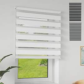 XMTECH Doppelrollo Klemmfix ohne Bohren Weiß