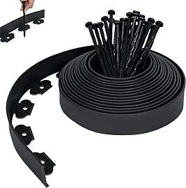XMTECH Flexible Rasenkante Kunststoff 50m, mit 150 