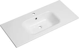 Xora Waschbecken Luga, Weiß, Stein, 101x2x46 cm,