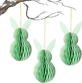 XQMMGO 3 Stück Osterdeko Wabenhase Set, Osterhase 