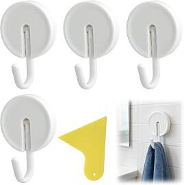 XRVRILE Klebehaken Extra Stark Weiß 4er Set mit