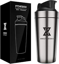 X SIM FITNESSX Shaker Edelstahl 700ml Sport