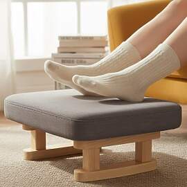 Xtrillogen Fußhocker mit Holzbeinen,Fusshocker