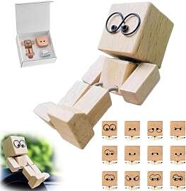 XUDUOO Wackelnder Holzmann, Wackelfigur Auto mit