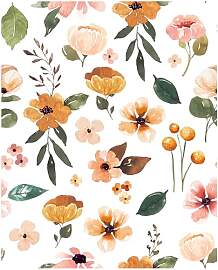 xupingjiti Selbstklebende Tapete Blumen Aquarell