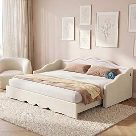 Xwiny Sofabett 90x200 cm mit LED-Beleuchtung und