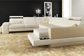 XXL Wohnlandschaft Leder BAYERN - Ledersofa U-Form 