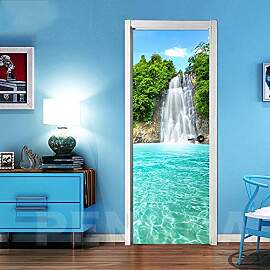 XXXCH 3D Türbild -Wasserfall Baumlandschaft
