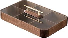 XYUERU Snacktablett aus Holz mit Deckel,