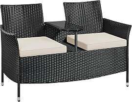 Yaheetech 2-Sitzer Polyrattan Gartenbank mit