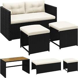 Yaheetech 2in1 Polyrattan Gartenmöbel Set inkl.