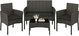 Yaheetech 4-er Gartenmöbel Set Balkonmöbel Set