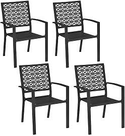 Yaheetech 4-er Set Metallstuhl