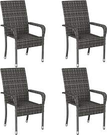 Yaheetech 4er Set Polyrattan Gartenstühle