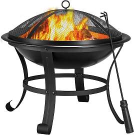 Yaheetech Ø 54cm Feuerschale mit Funkenschutz,