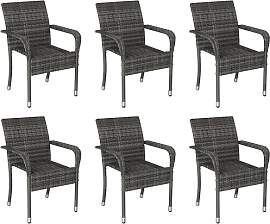 Yaheetech 6er Set Rattanstühle Stapelbar,