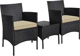 Yaheetech Balkonmöbel Set, Gartenmöbel-Set 3TLG. 