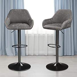 Yaheetech Barhocker 2er Set, Drehstuhl mit Lehne,