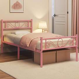 Yaheetech Bettrahmen 90 x 190 cm Metallbett mit