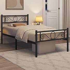Yaheetech Bettrahmen 90 x 200 cm Metallbett mit