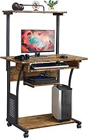 Yaheetech Computertisch mit Regal Schreibtisch