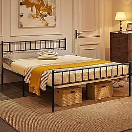 Yaheetech Metallbett 160 x 200 cm Bettrahmen mit