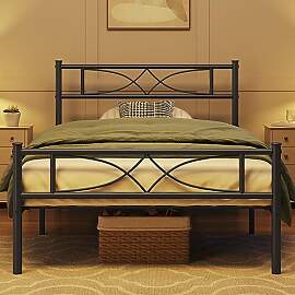 Yaheetech Metallbett 90 x 190 cm Bettrahmen mit